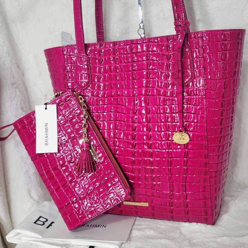 ✅ Brahmin 2 Set Designer Shoulder Bag Purse Tote Clutch Wristlet Wallet - Picture 6 of 11